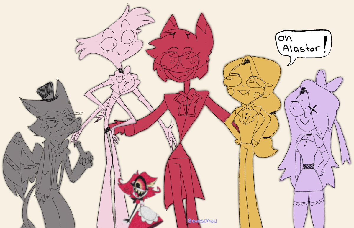 prplhorse's tweet photo. these characters r so fucking funny they make me want to merge without looking #HazbinHotel #HazbinHotelFanart https://t.co/mZZMT2XlWU