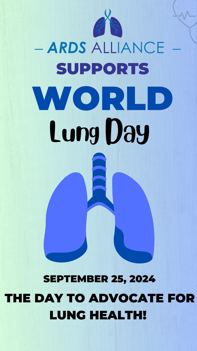 Today we celebrate World Lung Day.  What will you do today to advocate for Lung Health?

#ardsalliance #worldlungday