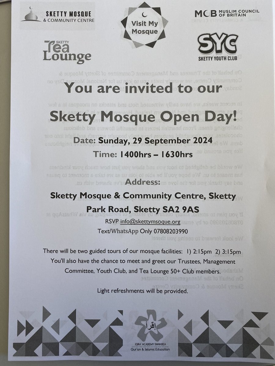 SkettyMosque's tweet photo. Our amazing volunteers are gearing up to deliver the National Mosque Open Day on 29th September! 🙌 Invites are ready to distribute to our wonderful neighbours. Come join us for a special day of community, learning, and unity! 🕌 #VisitMyMosque #OpenDay #Community #SkettyMosque https://t.co/QbEmqs6dZi