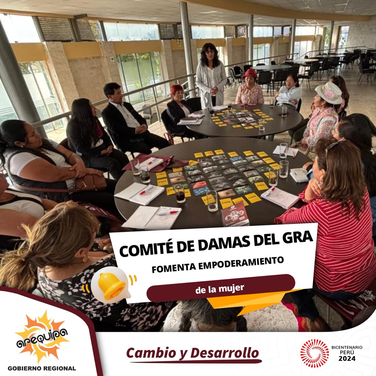El Comité de Damas Voluntarias del <a href="/GOREArequipa/">REGIÓN AREQUIPA</a>, liderado por su presidenta Luz Marina Zeballos Patrón, se reunió con las representantes de los comités de damas de los municipios distritales de la región para debatir y promover el empoderamiento de la mujer en la sociedad.