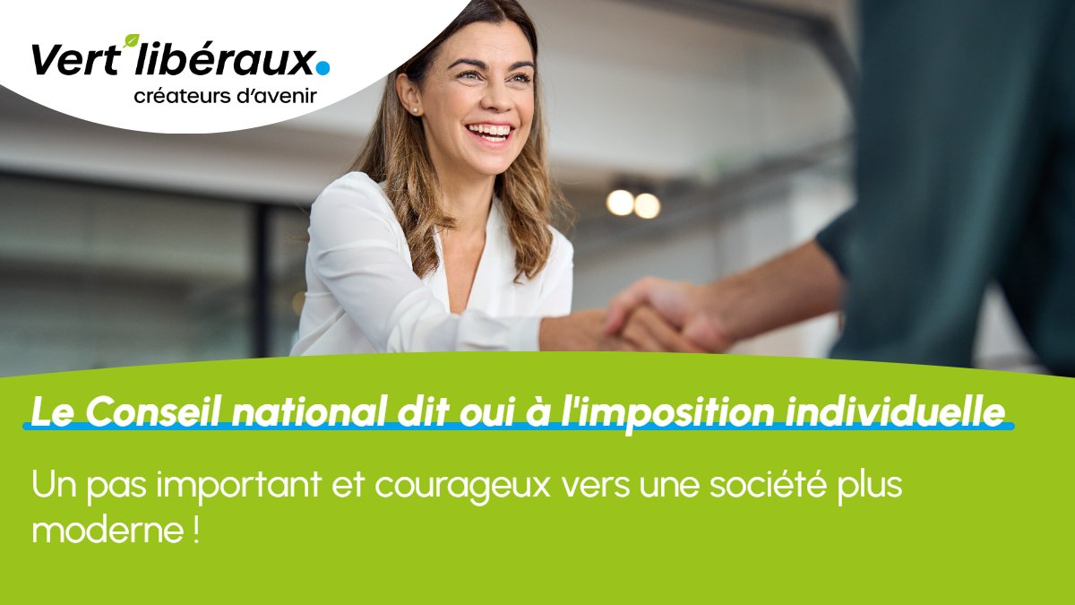 Le oui à l'imposition individuelle par le Conseil national est essentielle pour l'#égalité entre les femmes et les hommes. De plus, elle permet de lutter contre la pénurie de main-d'œuvre. L'affaire est maintenant entre les mains du #ConseilDesÉtats.