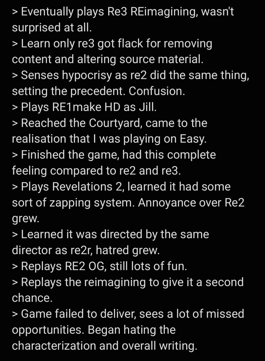 Mr_Hector1906's tweet image. How I became a RE2 REimagining critic, short story.