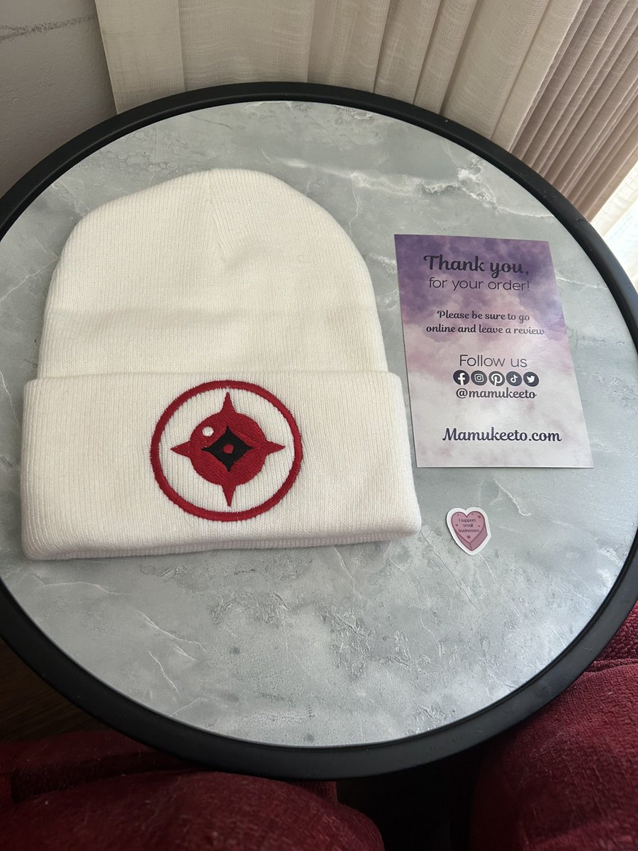 Yippee!!! Yay!!! My Tama hat from <a href="/Mamukeeto/">Mamukeeto.bsky.social 🦋</a> is here!!! It’s so cuteeee!! As much as I don’t want it to get colder, I am excited that I’ll get to wear my beanies soon :3