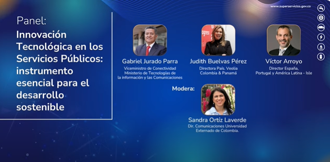 Ahora en el #ForoServiciosPúblicos2024 comienza el panel: ‘Innovación Tecnológica en los Servicios Públicos: instrumento esencial para el desarrollo sostenible’

Participan: Gabriel Jurado Parra, viceministro de Conectividad del <a href="/Ministerio_TIC/">Ministerio TIC</a>; Judith Buelvas Pérez, directora