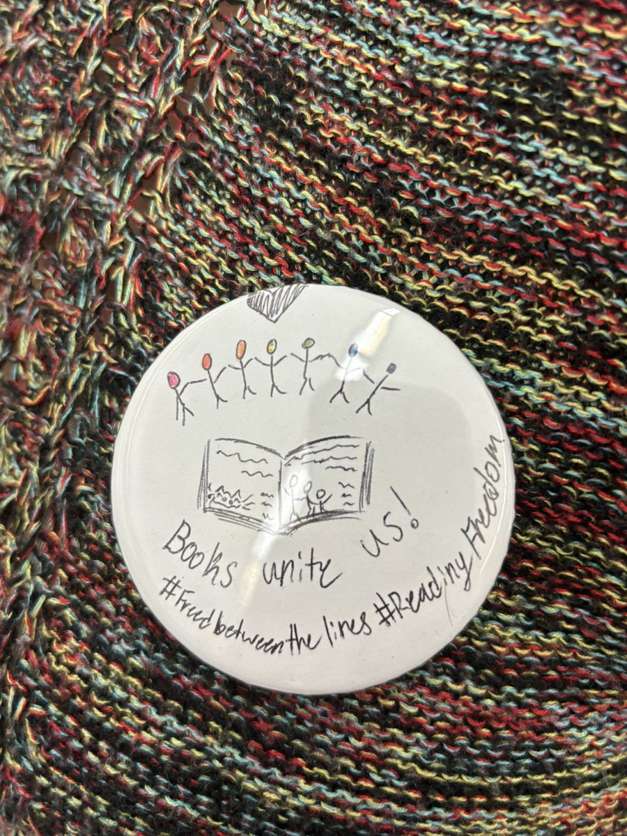 rchlmc's tweet image. @SGHSStorm Teacher Cadets came in today for a lesson on censorship, Banned Books Week, selection policies, and book challenge processes. When they finished their assignment, they made buttons to promote #BannedBooksWeek #GCSLibrariesEngage