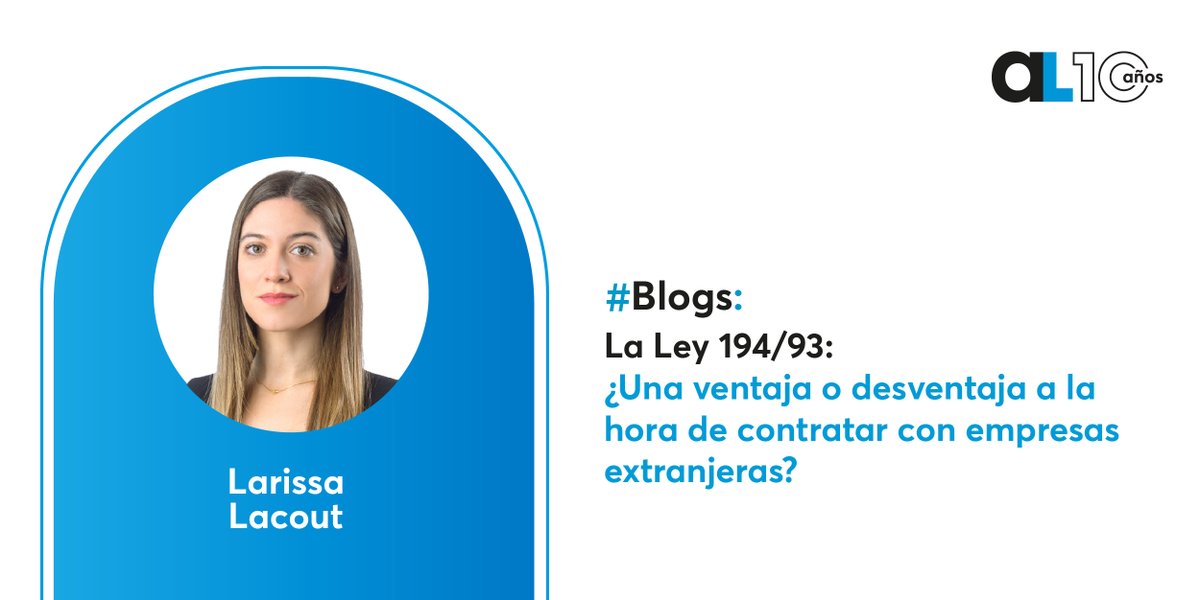 AltraLegal's tweet photo. ¿Ventaja o desventaja la Ley 194/93 para empresas extranjeras en 🇵🇾? En nuestro blog, Larissa Lacout analiza cómo esta normativa impacta las relaciones comerciales. Más 👇 https://t.co/rp9gHiipmV
#AltraLegal #DerechoCorporativo https://t.co/IWDfkpCpnU