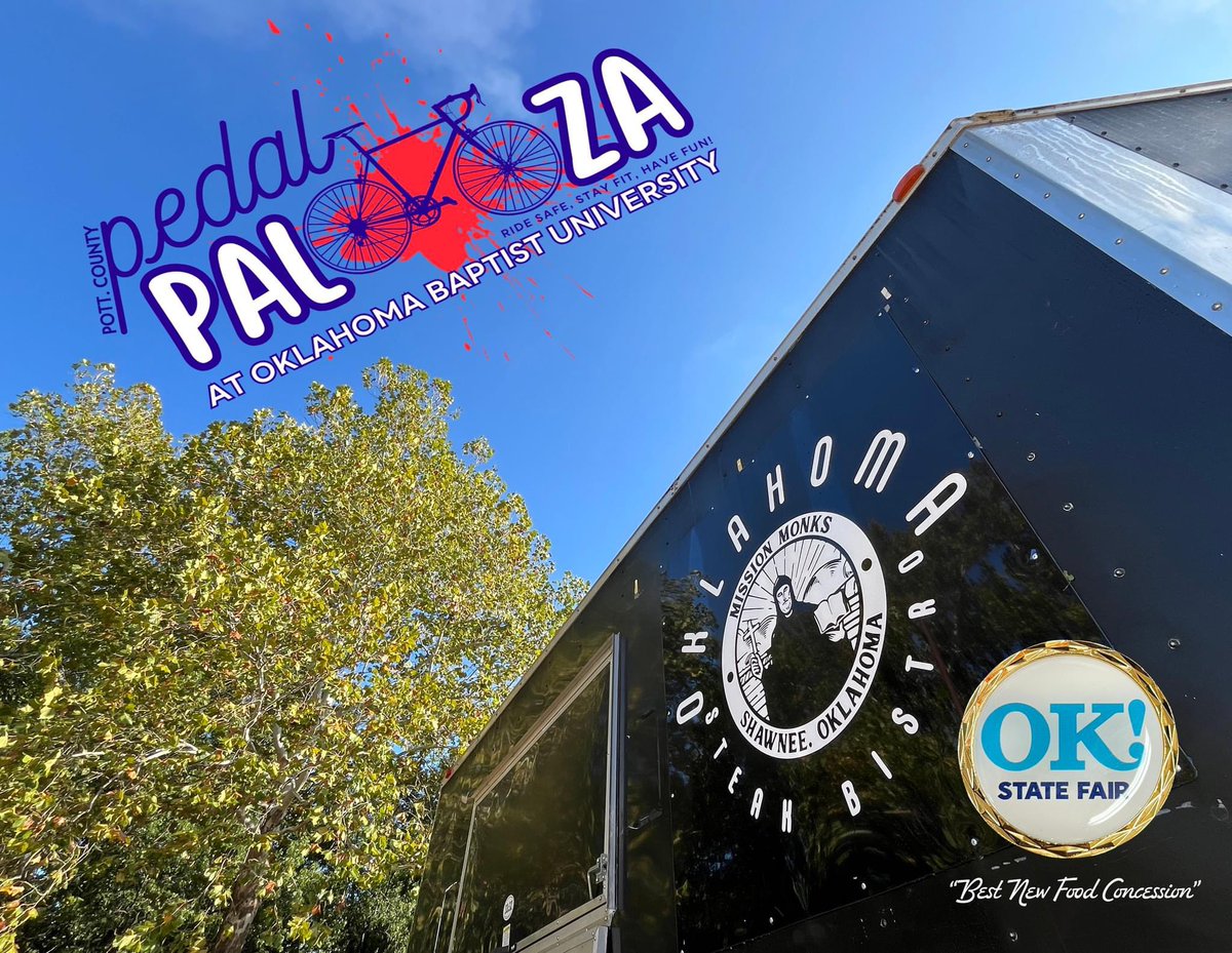 FrSimeonOSB's tweet image. Did you miss us at the State Fair of Oklahoma last week? This Saturday, September 28th, we will be at Pottawatomie County &quot;Pedal Palooza&quot; on the oval of Oklahoma Baptist University from 10 a.m. - 1 p.m. The Mission Monks food truck was named the &quot;Best New Food Concession!&quot;