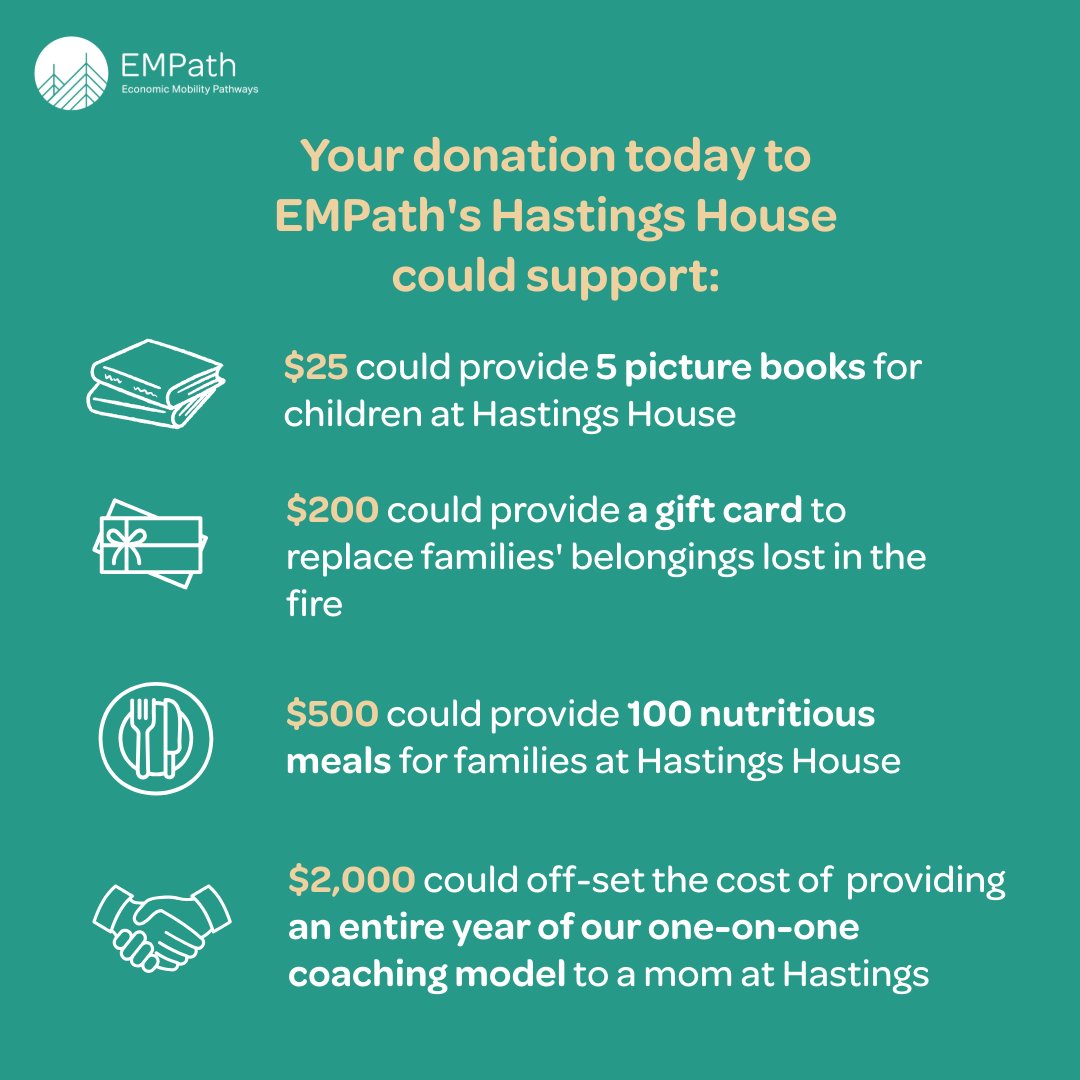 EMPath's online Day of Giving continues as we raise funds to recover from a recent fire at Hastings House, our largest congregate shelter for women &amp; children. Our Board has issued a challenge, matching up to $20k in #donations today! Donate here: empathways.org/give/hastings-…
Thank