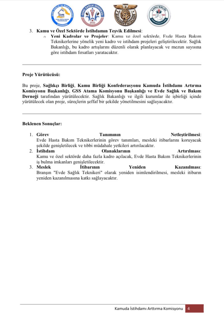 Evde Hasta Bakım Teknikerleri için oluşturduğumuz “Stratejik İstihdam ve Mesleki Güçlendirme Projesi” ile branşa yeni bir inovasyon kazandıracağız!

Kamu Birliği Konfederasyonu Kamuda İstihdamı Artırma Komisyonu olarak Evde Hasta Bakım branşı için oluşturduğumuz çözümü bakanlığa