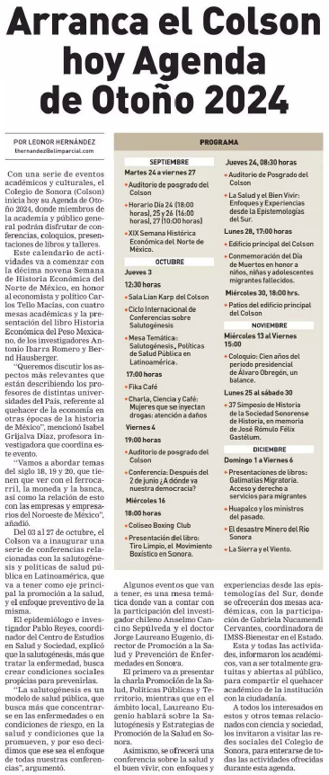 MaestriaGIA's tweet photo. COLSON: agenda de eventos de otoño 
#mgia #Colson https://t.co/eNYTy80JkD