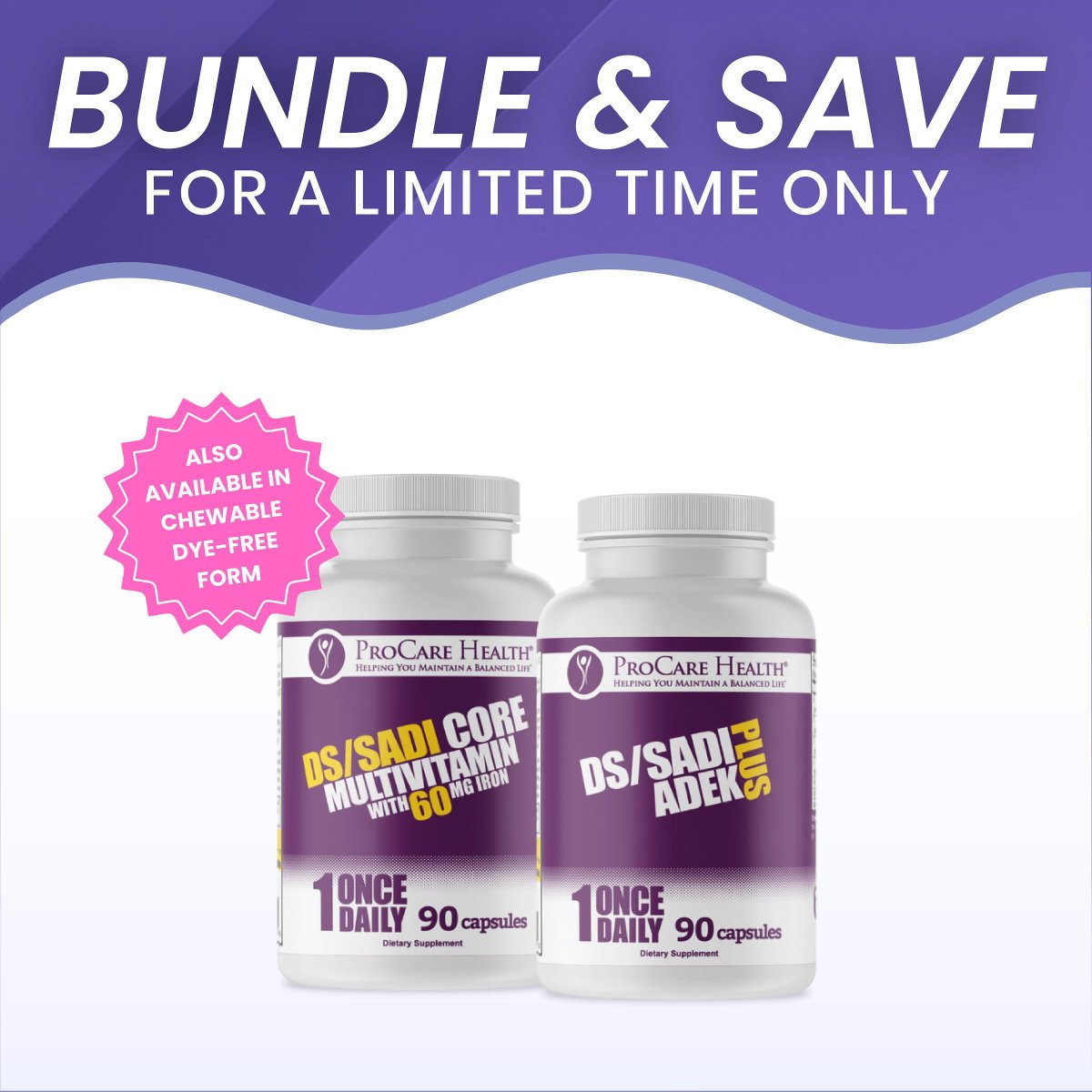 💰 Bundle &amp; Save on Our NEW DS/SADI Multivitamins! 💰
 
Capsules or chewables—save up to 64% with our DS/SADI Core Multivitamin &amp; ADEK Plus bundles! Upgrade your daily routine with unmatched value and quality. #BariatricCare #ProCareHealth