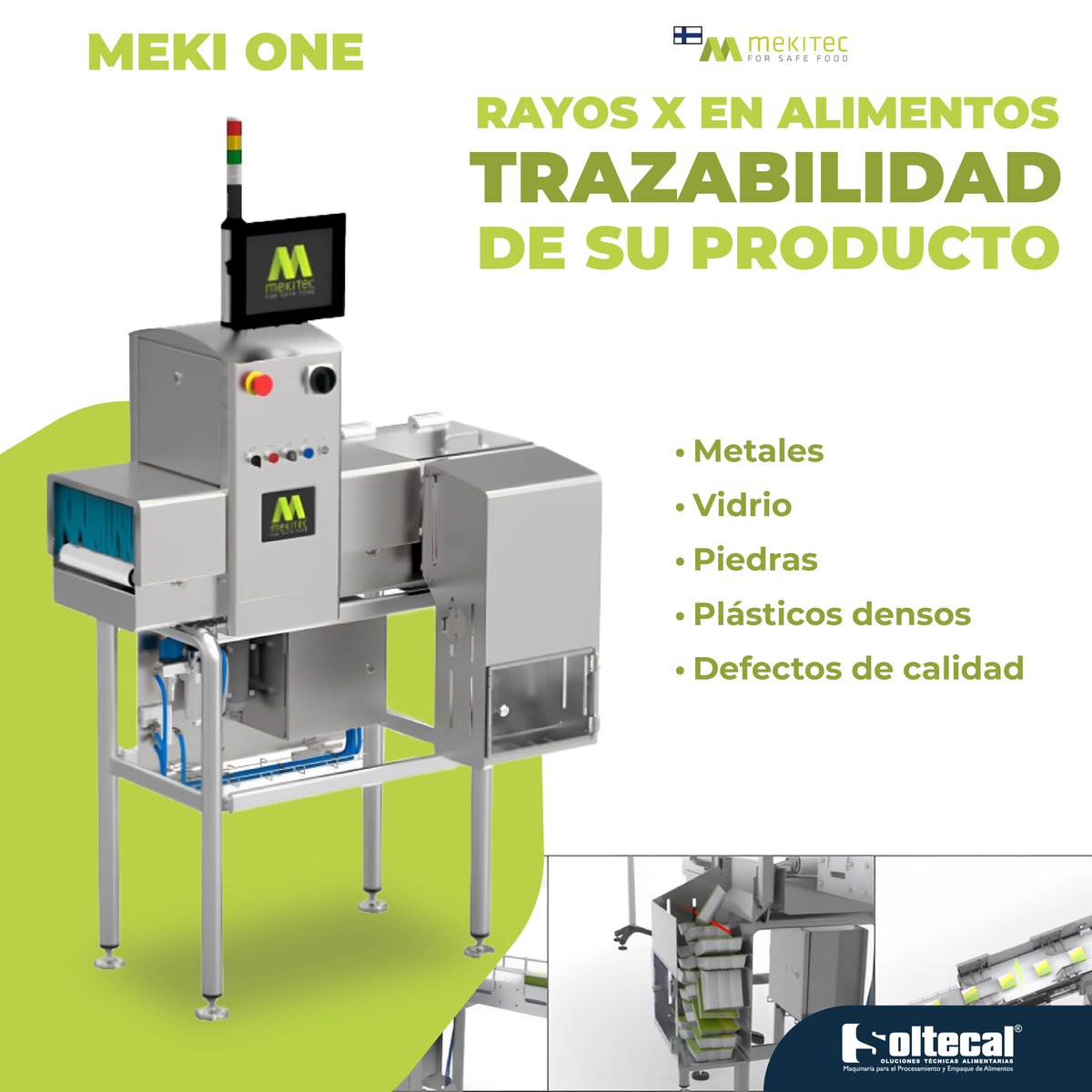 SOLTECAL's tweet image. 🔍 ¡Mekitec revoluciona la detección de rayos X en alimentos! 🌟

Compacto, rápido, con tecnología avanzada y una interfaz intuitiva. #Soluciones personalizadas, fácil mantenimiento y excelente costo-beneficio.
Asegure #calidad y seguridad con soporte técnico eficiente.

#Mekitec