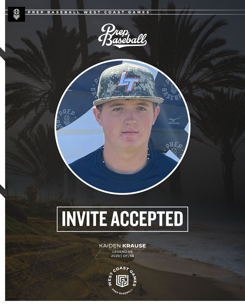 Prep Baseball Colorado (@prepbaseball_co) on Twitter photo ๐ด ๐๐ก๐ฉ๐๐ง๐ ๐๐๐๐๐ฃ๐ง๐๐ โ
'25 OF/3B Kaiden Krause (Legend) has accepted his invite to this year's West Coast Games in Southern California โ
Profile: loom.ly/3Yzz4YM | <a href="/Kaiden_Krause3/">Kaiden Krause</a> ๐ด ๐๐ก๐ฉ๐๐ง๐ ๐๐๐๐๐ฃ๐ง๐๐ โ
'25 OF/3B Kaiden Krause (Legend) has accepted his invite to this year's West Coast Games in Southern California โ
Profile: loom.ly/3Yzz4YM | <a href="/Kaiden_Krause3/">Kaiden Krause</a>