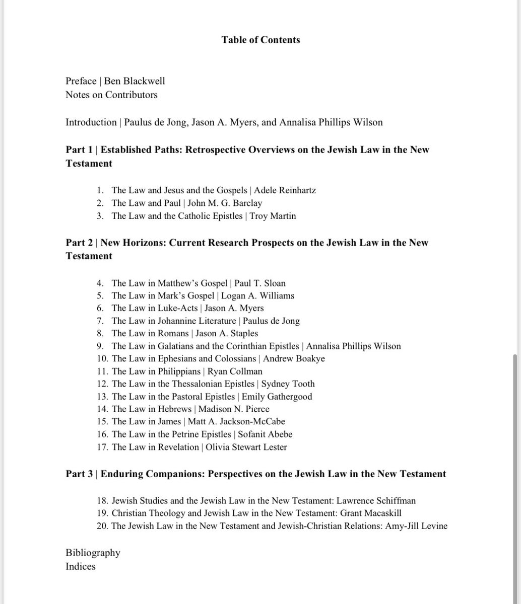 Jason A. Myers (@jmyers1018) on Twitter photo Happy to share the official TOC for our forthcoming “The Jewish Law in the New Testament” with <a href="/eerdmansbooks/">Eerdmans Publishing</a> mark your calendars for 2027!
<a href="/APhillipsWilson/">AnnalisaPhillipsWilson</a> <a href="/paulus_de_jong/">Paulus de Jong</a> Happy to share the official TOC for our forthcoming “The Jewish Law in the New Testament” with <a href="/eerdmansbooks/">Eerdmans Publishing</a> mark your calendars for 2027!
<a href="/APhillipsWilson/">AnnalisaPhillipsWilson</a> <a href="/paulus_de_jong/">Paulus de Jong</a>