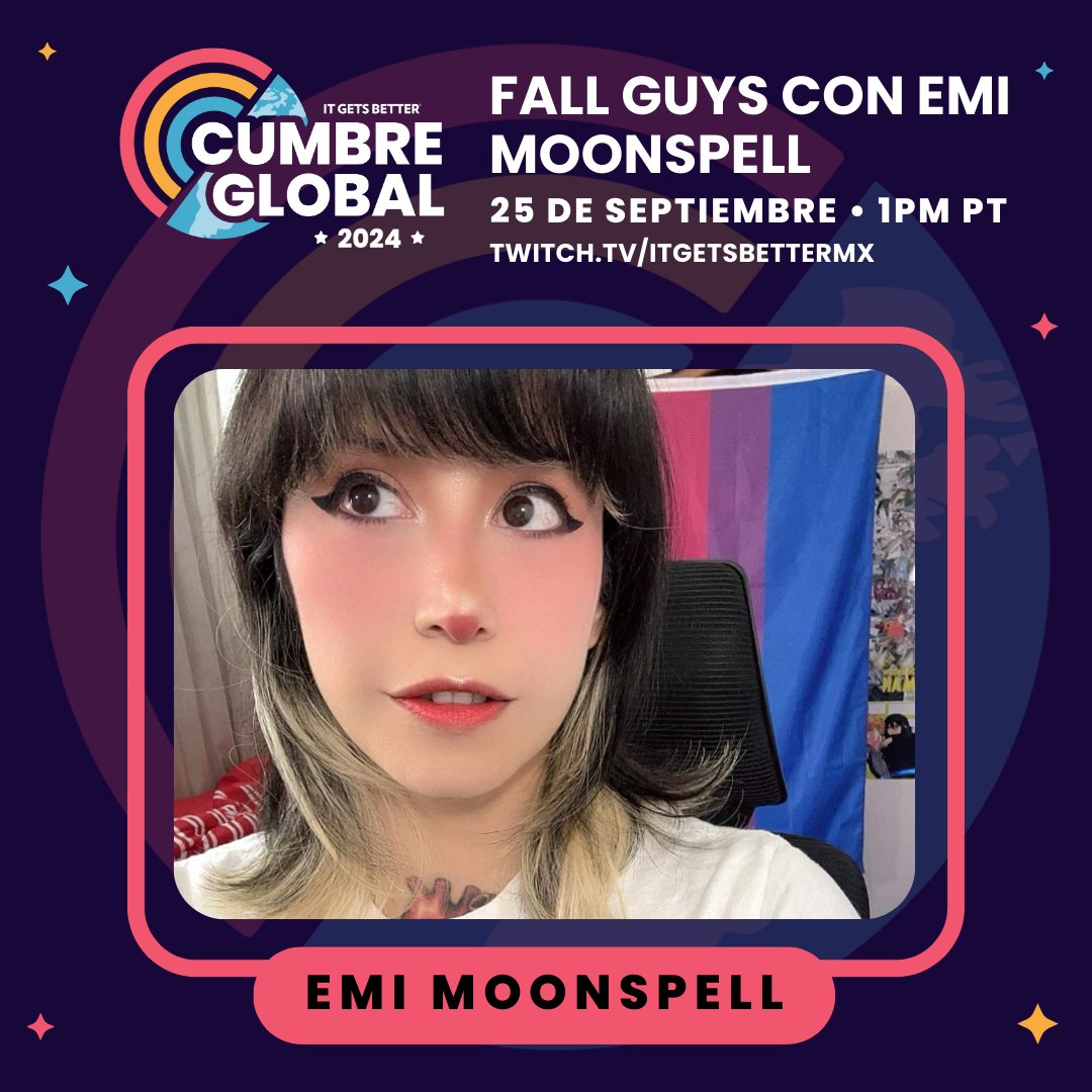EmiMoonspell's tweet image. Hoy jugamos Fall Guys en la #GlobalSummit con @ItGetsBetterMx 🏳️‍🌈💕

Nos vemos en un ratito! #ItGetsBetter #TodoMejora
