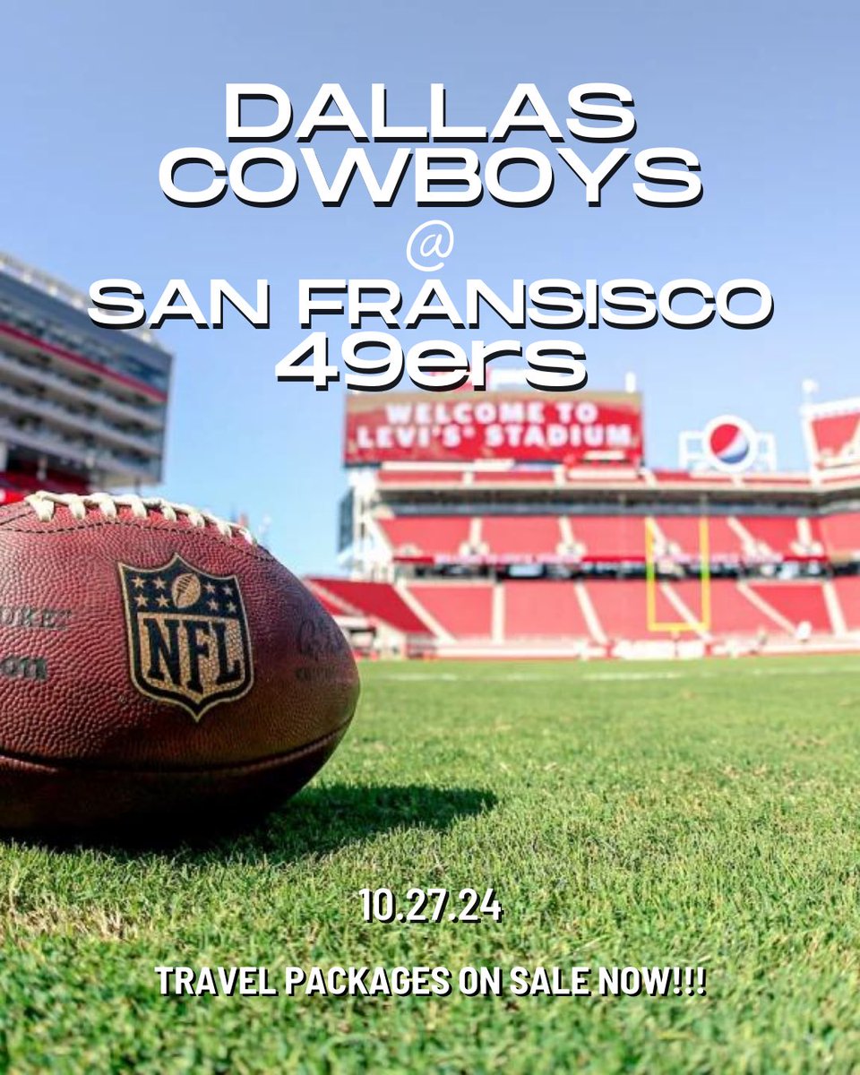 StarSportsTours's tweet image. Travel with us to SAN FRANCISCO🤩 One of our fav pregame tailgate spots located at the Pavilion at Great America within walking distance of Levi Stadium! 

#DALvsSF
#DallasCowboys #OnlyWithSST #CowboysTravel #CowboysNation #WeDemBoyz #awaygame #travel