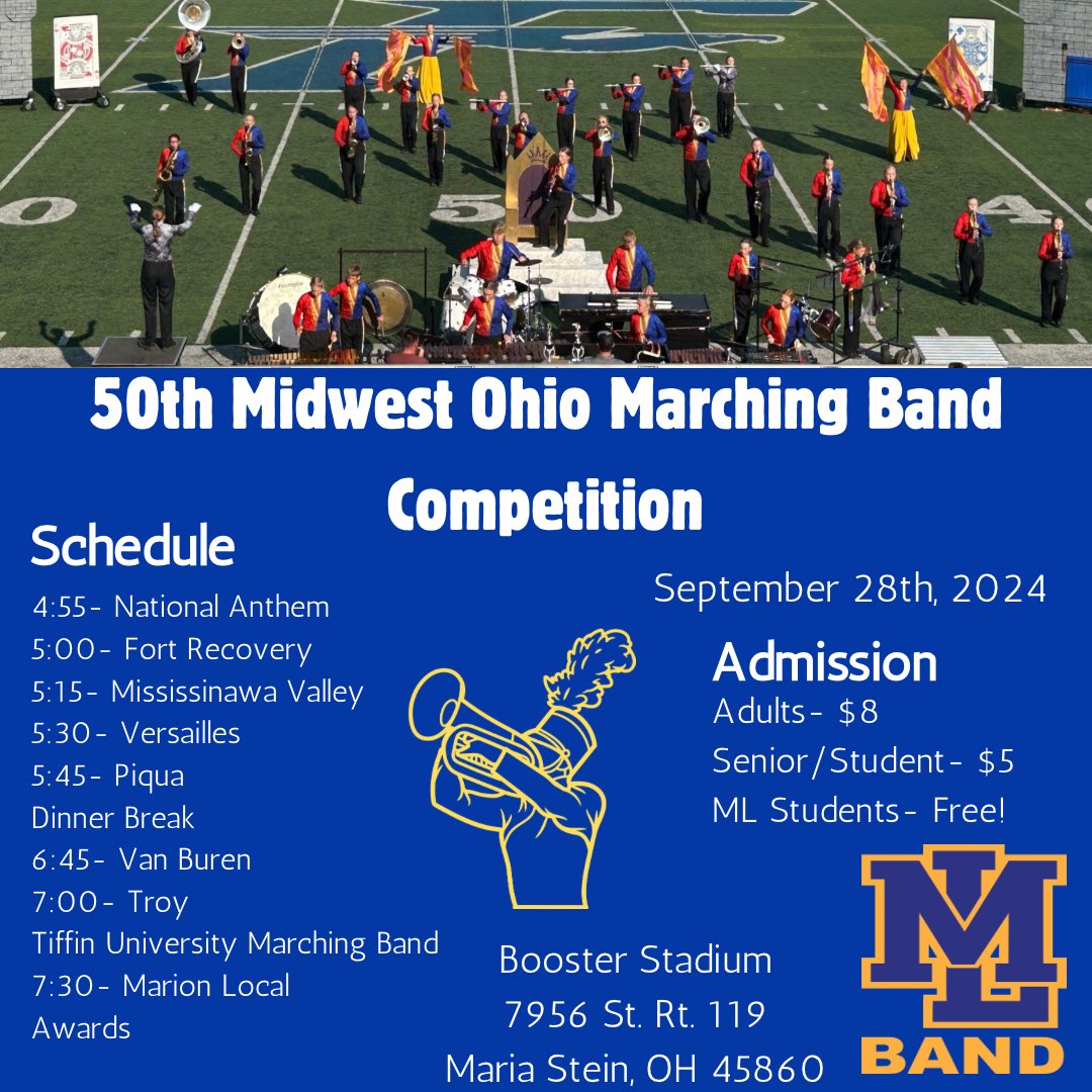 mlbandprogram's tweet image. Join us at Booster Stadium this Saturday!