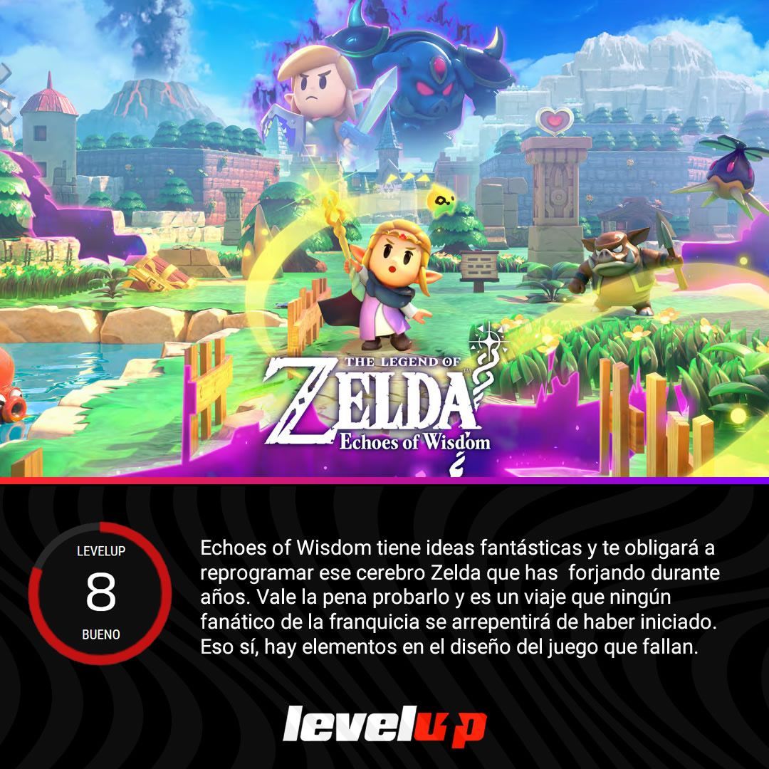 LevelUPcom's tweet photo. ¡APROBADO! 👍 #TheLegendsOfZelda: Echoes of Wisdom es el primer título de la saga protagonizado por la Princesa, que nos regala un viaje inesperado que vale la pena probar por todos los fans de #Nintendo. Nuestra opinión 🎮👇 https://t.co/IL6mR3ndoK