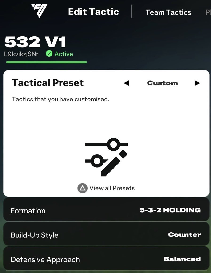 Quick_RageEAFC's tweet image. ‼️  Tactic codes So Far.   4  Total  

📍 4231:   5DRHjSJhL3p   👈

📍 4222:  Ysw5@P&amp;amp;giW#  👈

📍 532:     L&amp;amp;kvikzj$Nr       👈

📍 442:     N4mxkRdTXJd  👈

Take your pick, GL n WL + Rivals
👀 More codes on the way.

#FC25 #FCTACTICS #PS5