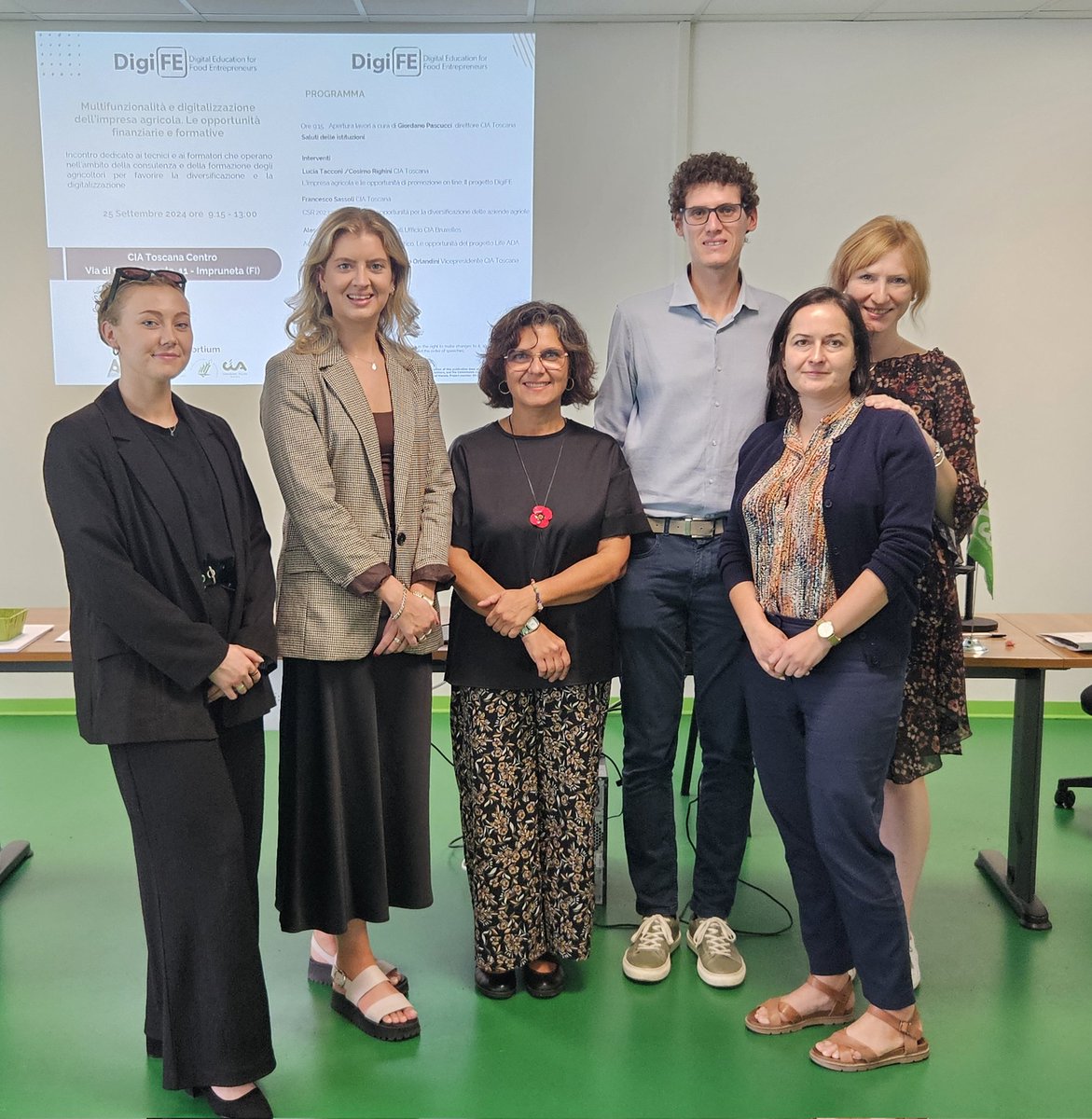 Fantastic day at the final #DigiFE #dissemination event in Florence hosted by <a href="/ciatoscana/">Cia Toscana</a> 🙌🏼 some of the project consortium who were in attendance had great conversations with both #foodentrepreneurs and #farmers about enhancing their #digital #skills