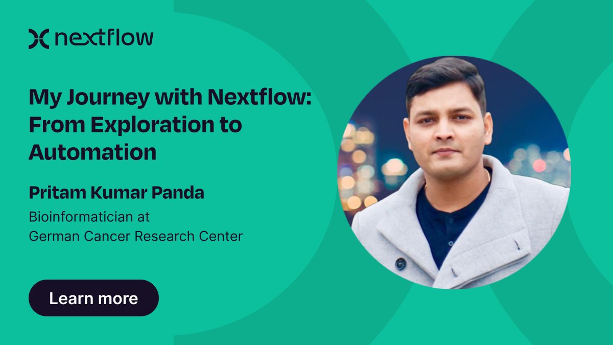 1/ 🧬Are you a bioinformatician wondering what #Nextflow can do for you? 

Get inspired by Pritam Kumar Panda, bioinformatician at the German Cancer Research Center DKFZ, in Heidelberg, Germany, who shares his journey with Nextflow, from overcoming traditional scripting