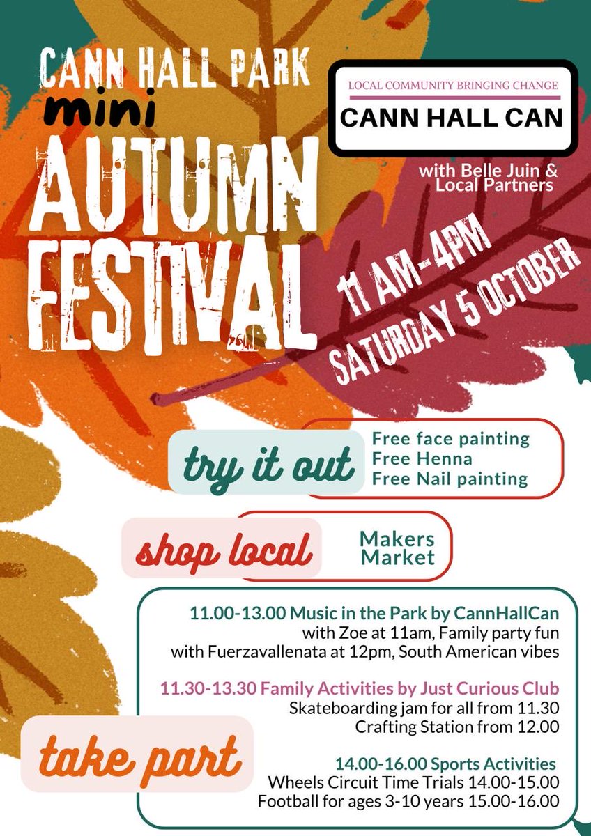 Join us for some autumn cheer and fun  on Saturday 5th October!