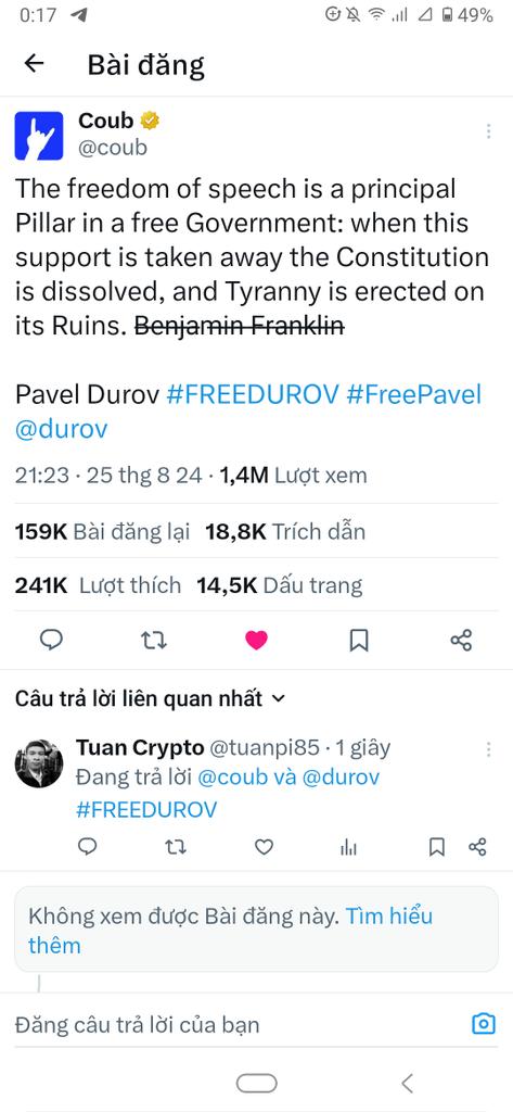 tuanpi85's tweet photo. @coub @durov #FREEDUROV https://t.co/aBwHaywd7k