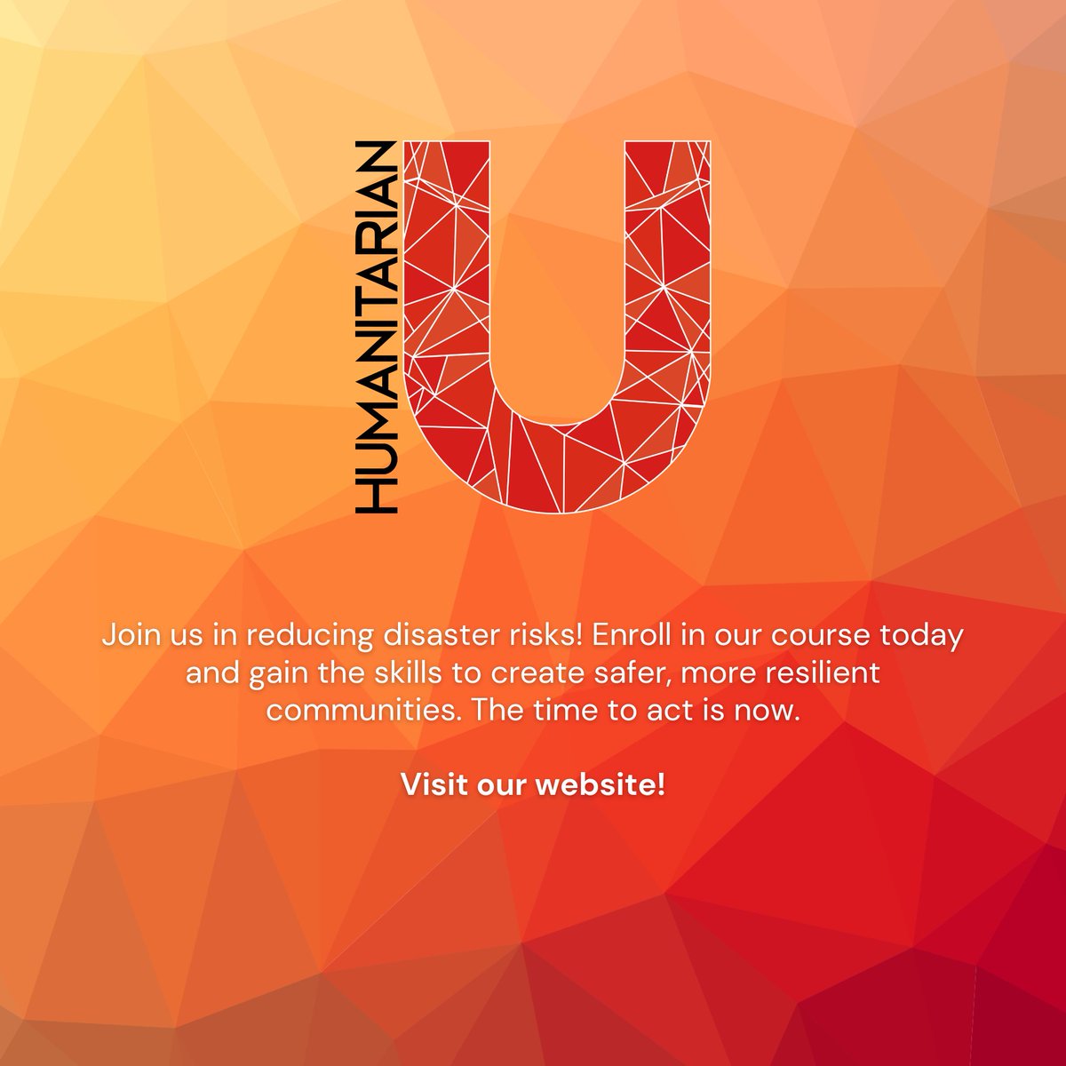 🌍 On #DisasterRiskReductionDay, let’s reduce disaster risks together! Prepare your community for emergencies with Humanitarian U’s Disaster Management and Emergency Planning course.
Act now and help build resilience! 💪 #Resilience #EmergencyPlanning #HumanitarianU