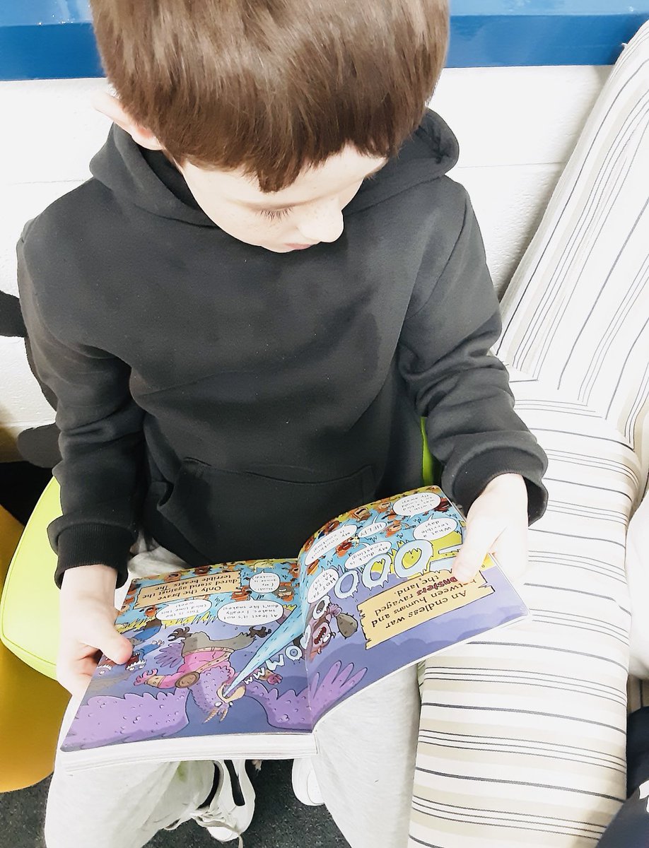 Our early years and key stage one children love comic club at lunch with Mrs Senescall and Mrs Hardy in the Benjies library 📚