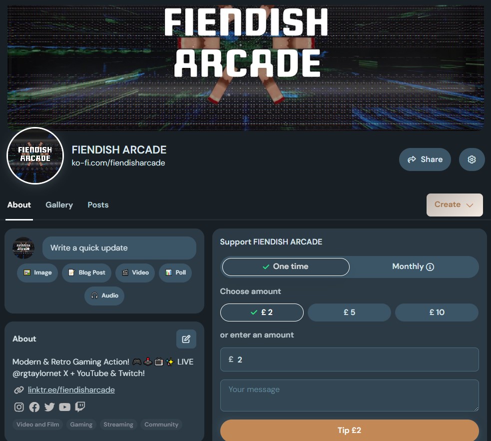 fiendisharcade's tweet image. FIENDISH ARCADE on Ko-fi!

New posts featuring videos, images &amp;amp; other entertaining content exclusive to FA Ko-fi, will land there shortly! Follow to get an update when new posts are added!

A yuge Thank you if you choose to support!🕹️🎮📺✨

ko-fi.com/fiendisharcade  #gaming #kofi