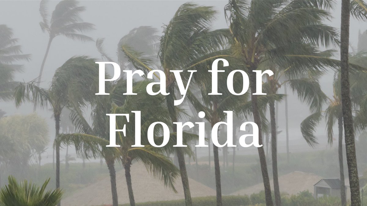 Please pray for Florida as they prepare for Hurricane Helene. It is expected to be a category 3 storm by the time it makes landfall.