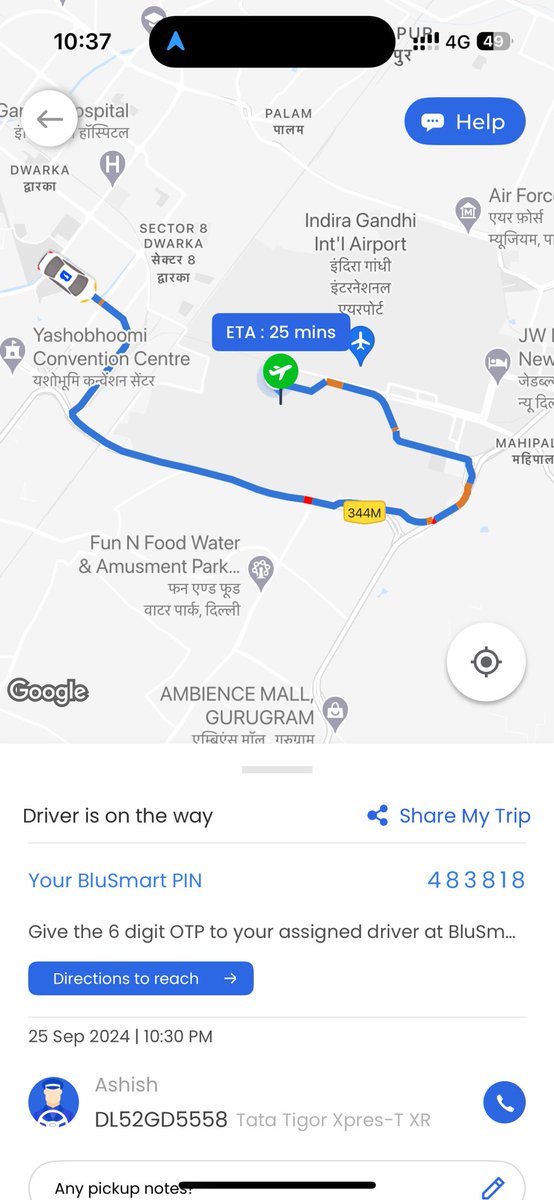 sumitranjan_4's tweet photo. @BluSmartIndia @BluSmartHelps @AnmolJaggi the BluSmart team has now started harassment to the customers at T3 airport. Pls don’t take advance bookings if you don’t know how to serve the customers..I’m a loyal customer but this was my last booking..deleting the app now https://t.co/modIkpfcbS