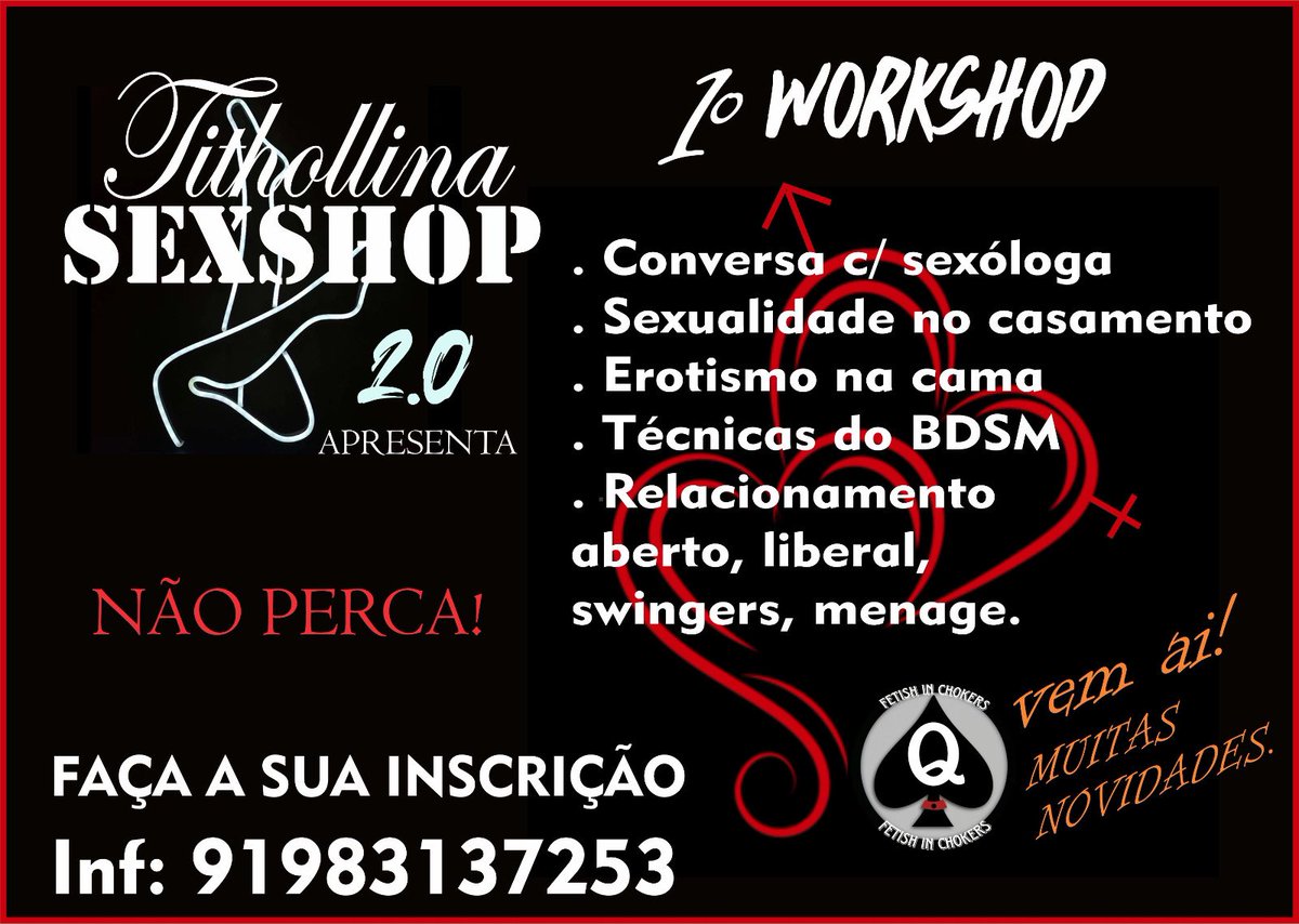 Em breve vamos fazer o workshop em nossa loja tithollina sexshop em Ananindeua cidade nova 2 we 18 .
Inf 91983137253