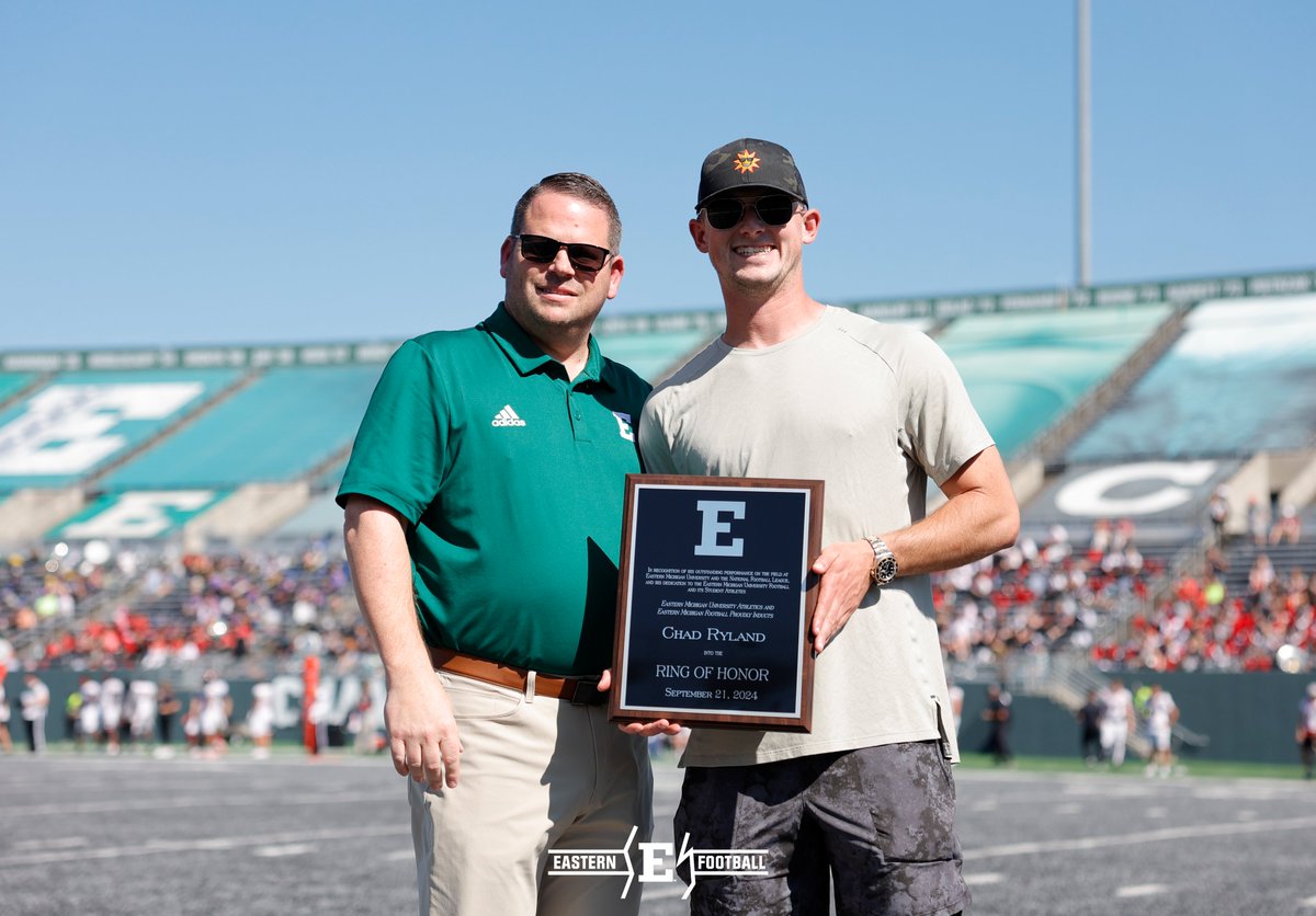 Eastern Michigan Football (@emufb) on Twitter photo Welcome to the Ring of Honor!
This past weekend, <a href="/C_Ryland38/">Chad Ryland</a> was honored as he joined 52 other <a href="/EMUFB/">Eastern Michigan Football</a> Legends in the stadium's Ring of Honor!
tinyurl.com/23ztccdt
#ETOUGH ⛓️ #BET Welcome to the Ring of Honor!
This past weekend, <a href="/C_Ryland38/">Chad Ryland</a> was honored as he joined 52 other <a href="/EMUFB/">Eastern Michigan Football</a> Legends in the stadium's Ring of Honor!
tinyurl.com/23ztccdt
#ETOUGH ⛓️ #BET