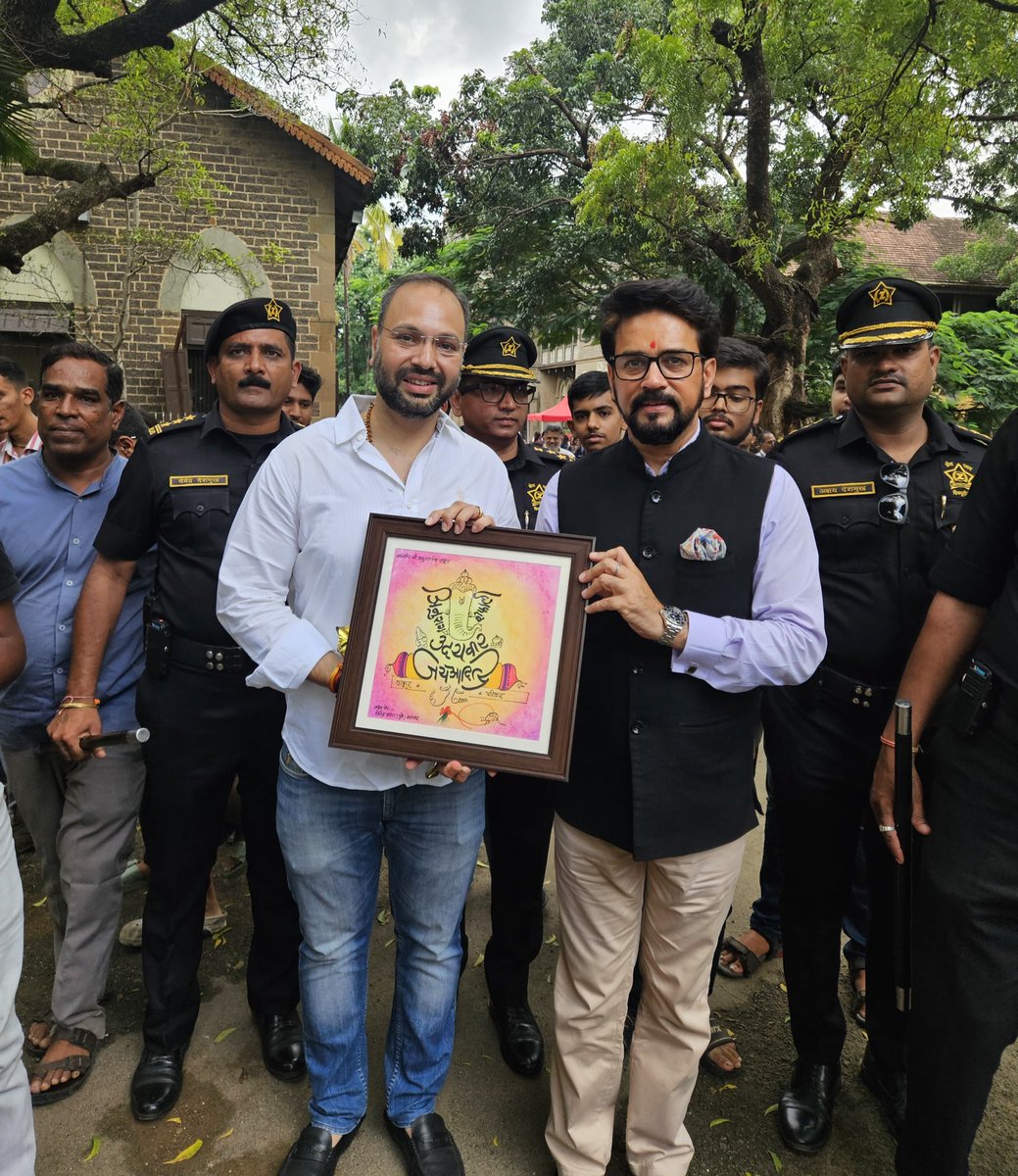 Had the honour &amp; pleasure of meeting as always the young, dynamic &amp; energetic  5 term Member if parliment.. Ex. Union Minister  Shri Anuragji Thakur. May Lord Ganesha give more power &amp; Blessing to him. <a href="/Anurag_Office/">Office of Mr. Anurag Thakur</a> <a href="/ianuragthakur/">Anurag Thakur</a> मार्गदर्शक, 
 <a href="/BJP4India/">BJP</a> <a href="/BJP4Himachal/">BJP Himachal Pradesh</a>