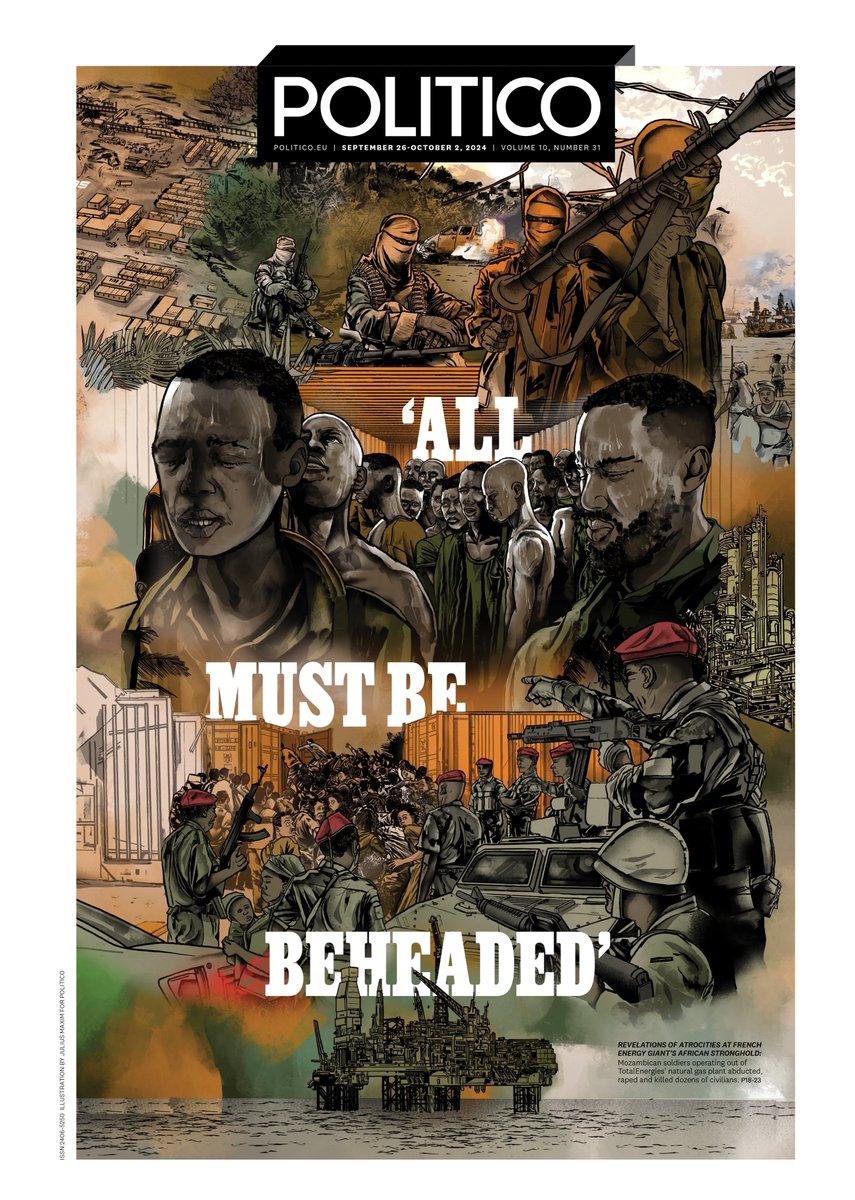 "All must be beheaded" #TomorrowsPapersToday 

Revelations of atrocities at French energy giant's African stronghold: Mozambican soldiers operating out of TotalEnergies' natural gas plant abducted, raped and killed dozens of civilians.