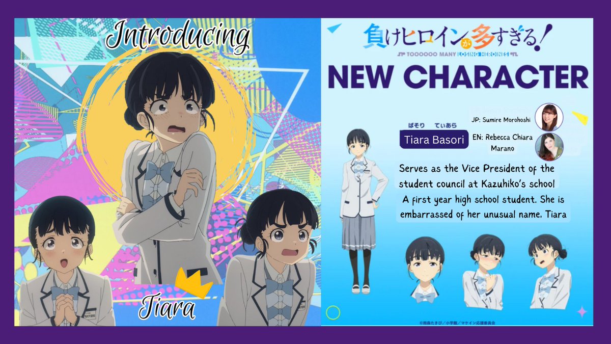 rcmvoice's tweet photo. 💙Introducing..."best girl!" (If I do say so myself)💙

I'm ECSTATIC to announce I voice Tiara in "Makeine: Too Many Losing Heroines!" She's such a quirky bean and I love her so much

Not to mention I share a character with Sumire Morohoshi😱

So so grateful for this opportunity! https://t.co/fq5I8HNG0X
