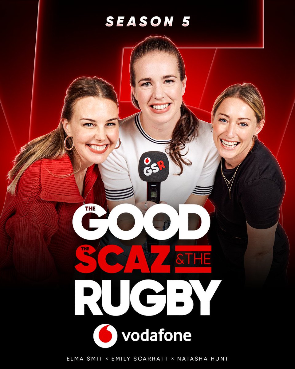 GoodScazRugby's tweet image. Welcome to Season 5 of GSR with Emily Scarratt, Mo Hunt, and Elma Smit, in partnership with @vodafoneuk 

Get ready for a MONUMENTAS year of rugby - follow us now so you don’t miss a second! 

#GSR5 #England2025
