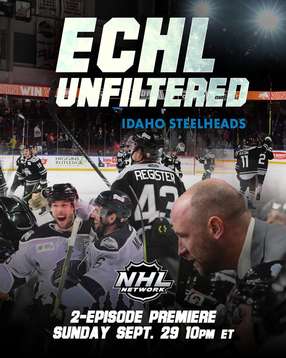 🎬 STEELHEADS ON THE BIG SCREEN 🎬

ECHL Unfiltered will premier on Sunday September 29th on @NHLNetwork with an inside look at our 23-24 season!

For more information 👉 bit.ly/4efVAPj
#ECHLUnfiltered