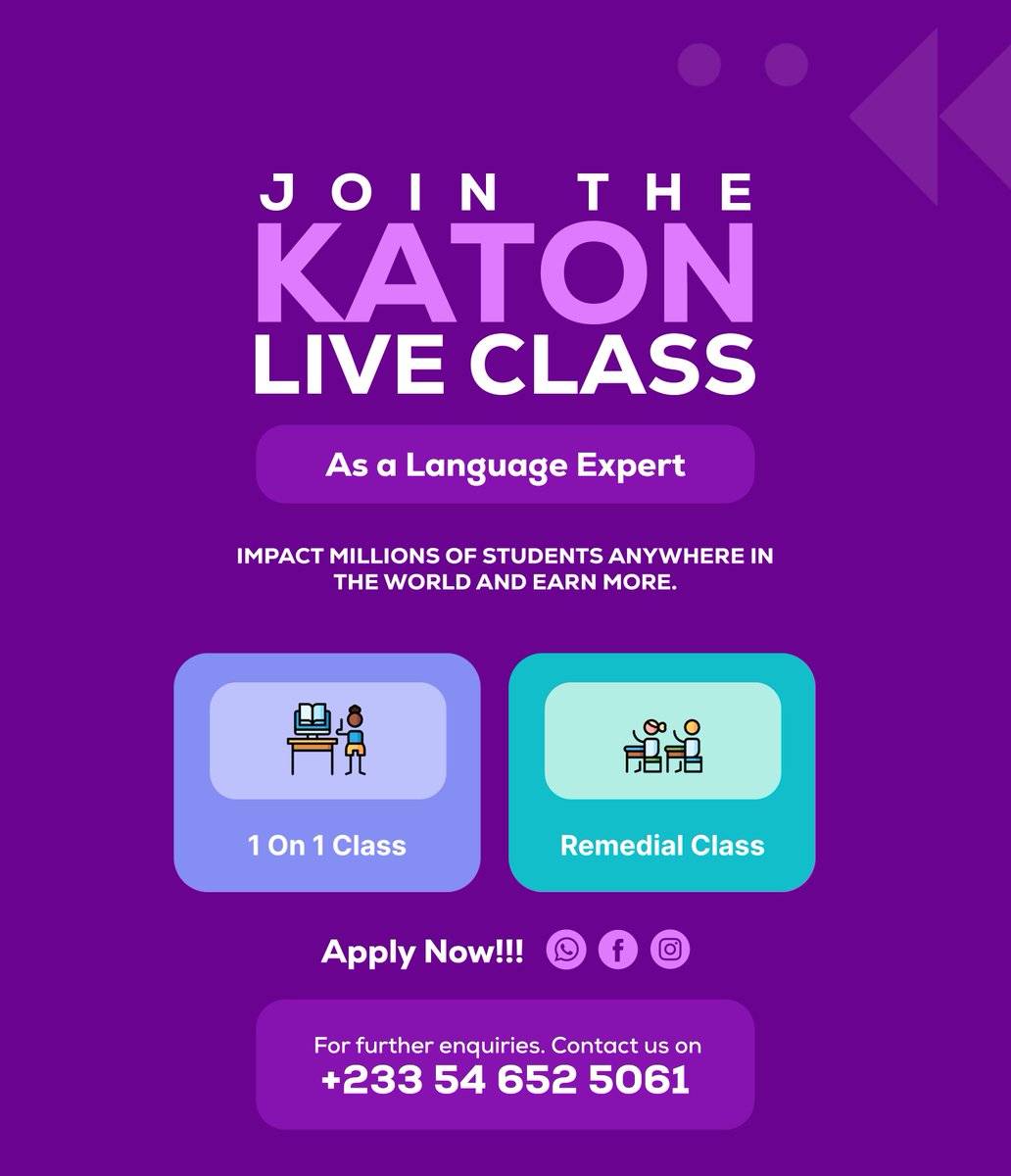 🌍Language Teachers Wanted! 🌍
Teach English, French, Spanish, German, Portuguese, Chinese, or Ghanaian languages (Twi, Ga, Ewe, Hausa) online from anywhere! If you’re an expert passionate about teaching, we want you on our team!
Apply via the link in our bio or call 0546525061