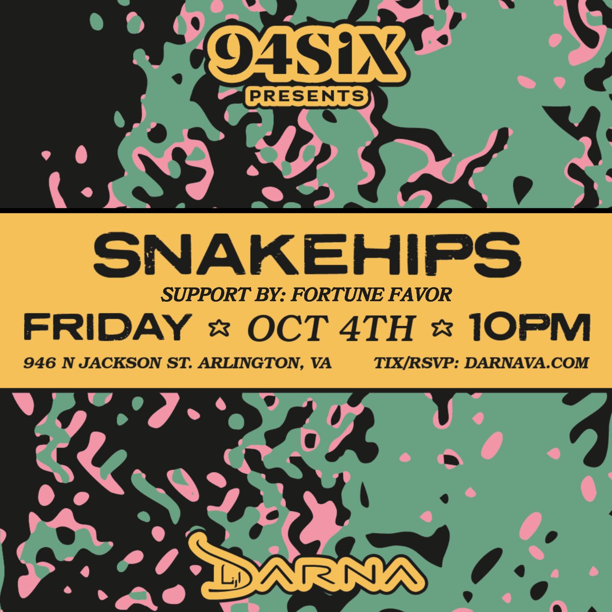 BEEN A MINUTE… Ecstatic to be supporting the legends <a href="/snakehipsuk/">SNAKEHIPS（ミ￣ー￣ミ）</a> at <a href="/darna/">Darna</a> in Arlington, VA NEXT FRIDAY OCT 4! Tix link in our bio 🐍🐍🐍