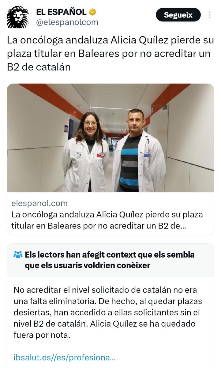EmmaZafon's tweet photo. Com sol passar, l'enèsima notícia de la pèrdua d'una especialista pel requisit lingüístic és FALSA i la tipeta implicada i el periòdic de l'Exuperancio s'han anotat un altre RIDÍCUL insuperable. https://t.co/6RC4ZGg1Bx