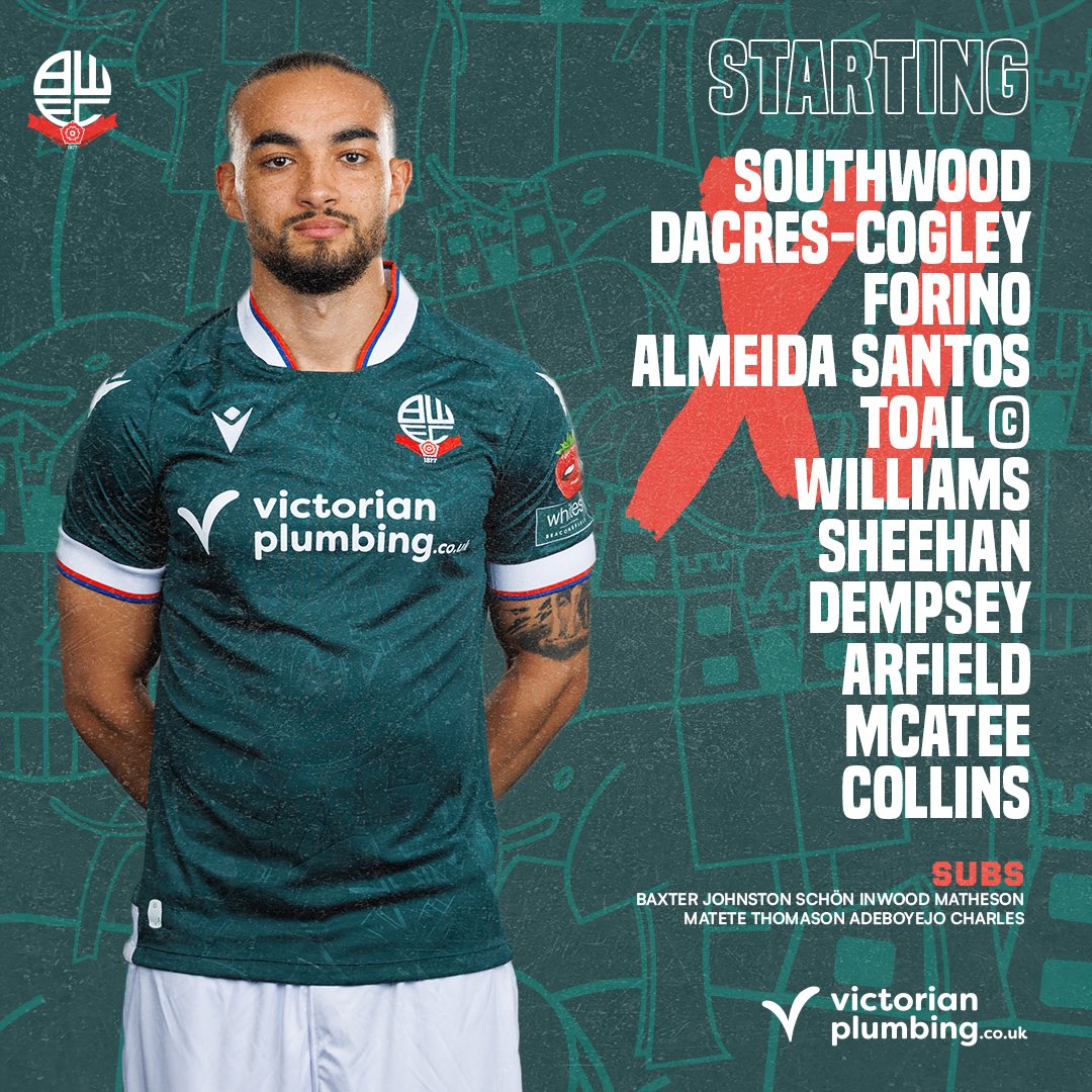 🟢 Your Wanderers side to take on <a href="/Arsenal/">Arsenal</a> this evening!

Seven changes from Saturday's win 🔄

COYWM ✊

#bwfc