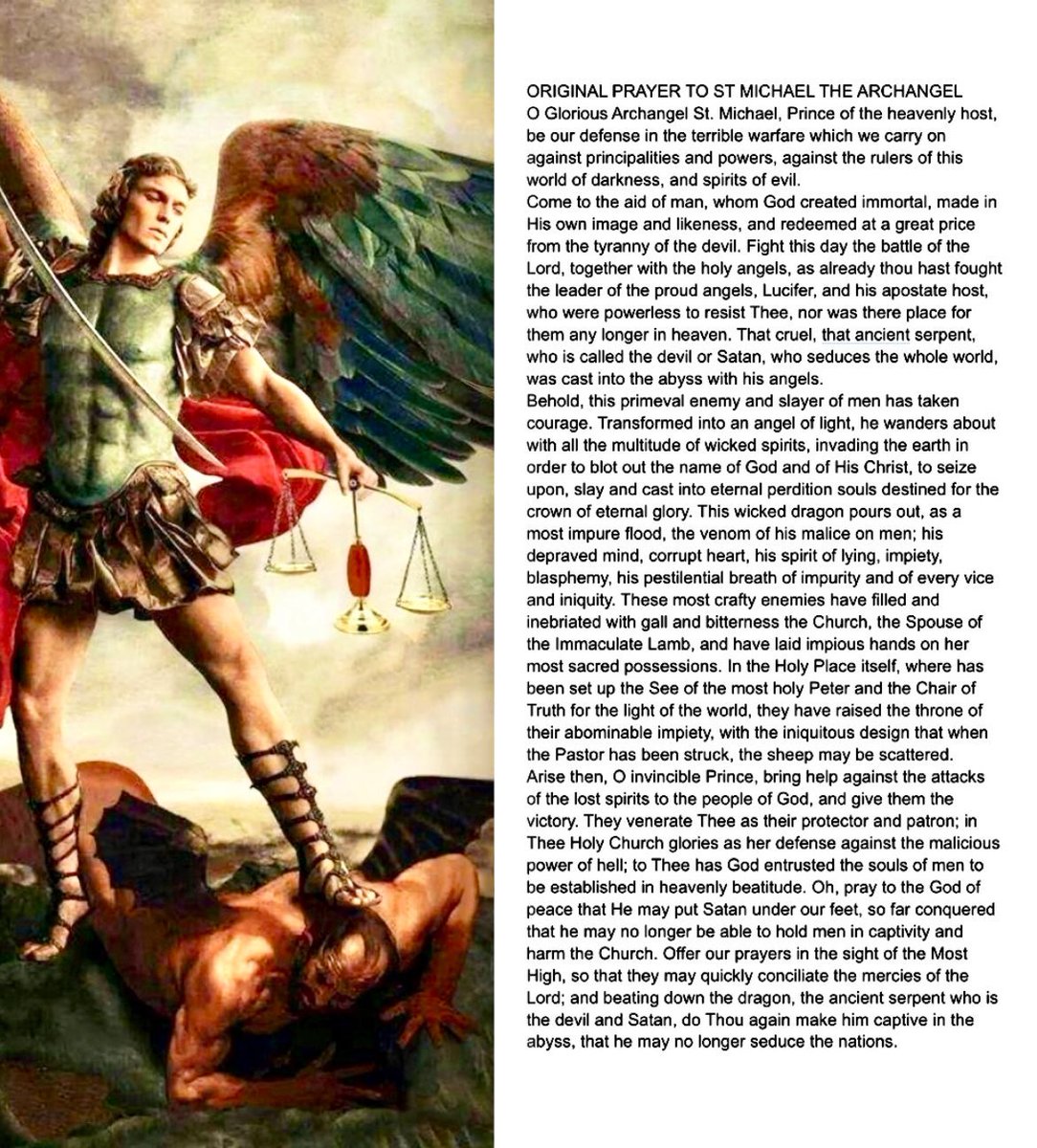 A great prayer to offer as we approach the Feast of the Archangels on September 29.
