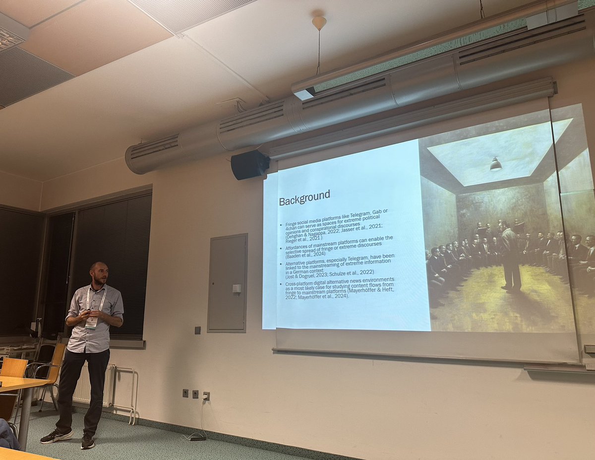 Eva Mayerhöffer (@evamayerhoeffer) on Twitter photo Great ending to a great conference day at #ECREA2024: <a href="/Jakobbaek/">Jakob Bæk Kristensen</a> presents our <a href="/AlterPublics/">AlterPublics</a> paper on info. flows from fringe to mainstream platforms in a panel on extremist narratives with superb colleagues <a href="/pbjost/">Pablo Jost - deactivated</a> Leyla Dogruel <a href="/cowburn86/">Mike Cowburn</a> Jullietta Stoencheva <a href="/KarolinaBieliko/">Karolina Bielikova</a> Great ending to a great conference day at #ECREA2024: <a href="/Jakobbaek/">Jakob Bæk Kristensen</a> presents our <a href="/AlterPublics/">AlterPublics</a> paper on info. flows from fringe to mainstream platforms in a panel on extremist narratives with superb colleagues <a href="/pbjost/">Pablo Jost - deactivated</a> Leyla Dogruel <a href="/cowburn86/">Mike Cowburn</a> Jullietta Stoencheva <a href="/KarolinaBieliko/">Karolina Bielikova</a>