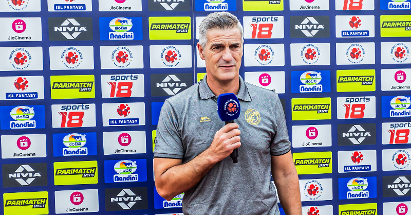 IndSuperLeague's tweet photo. "We saw their weak points that we could go and take advantage of." 👊

@RGPunjabFC head coach #PanagiotisDilmperis reflects on his side's win over Hyderabad FC! 💪

#PFCHFC #ISL #LetsFootball #PunjabFC