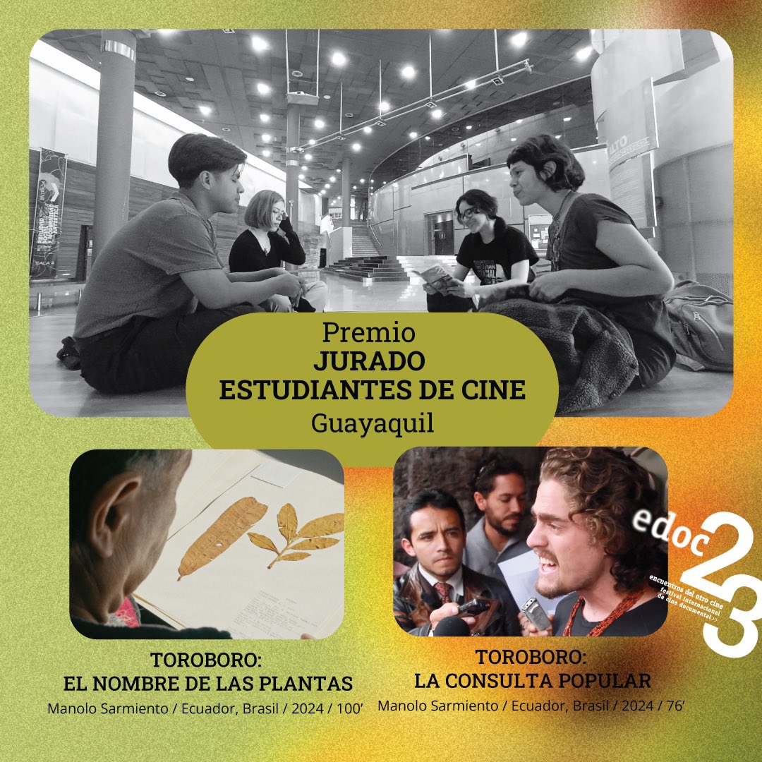 FestivalEDOC's tweet image. Nos complace compartir con ustedes el veredicto del Jurado Joven (Quito) y Jurado Estudiantes de Cine (Quito y Guayaquil) de estos #23EDOC. 🤗
#EDOC
