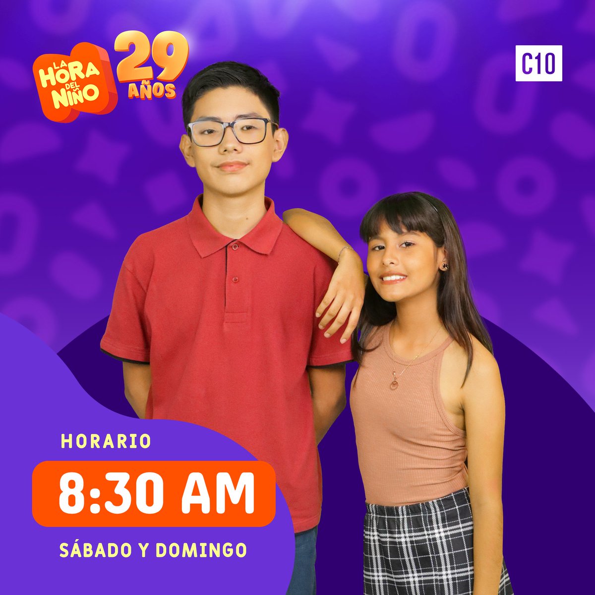 Canal10Sv's tweet photo. ¡Te invitamos a seguir con la programación de #Club10! 📅

¡No te pierdas @lahoradelnino, a las 8:30 a.m., en vivo y en directo por nuestra señal! 📺👦🏻👧🏻 https://t.co/0uzpKJ8xkF