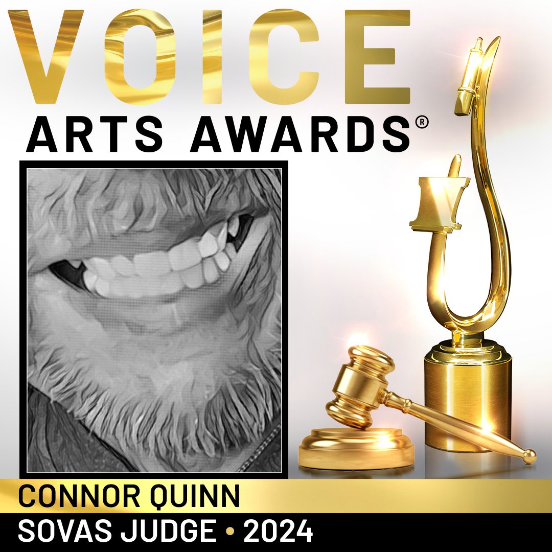 ConnorQuinnVO's tweet photo. Thrilled to be back as a judge for the 11th Annual Voice Arts® Awards, hosted by @SovasVoice 
I'm excited to hear the incredible talent in our industry, 
Big thanks to @rgaskins1 and @Joanthevoice for this opportunity! I can’t wait to hear all the submissions—#voiceover #sovas https://t.co/lHF04k3A1O
