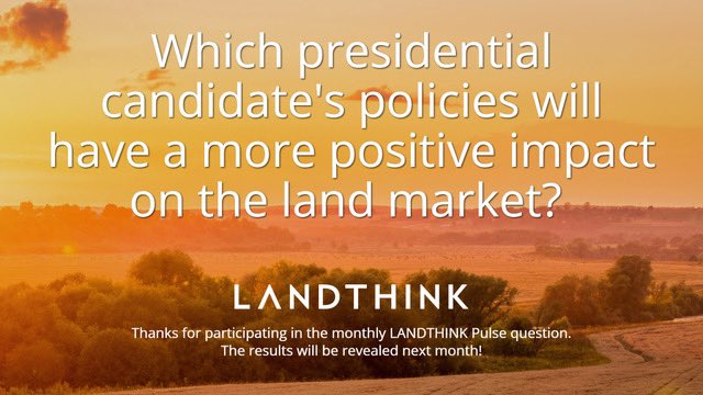 📊 What do you think? We want to know! Time is running out to answer the September Pulse! Answer here: landthink.com/pulse/
#realestate #land #election2024 #LANDTHINK